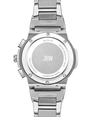 Men's Saxon Multifunction Silver Stainless Steel Watch, 48mm