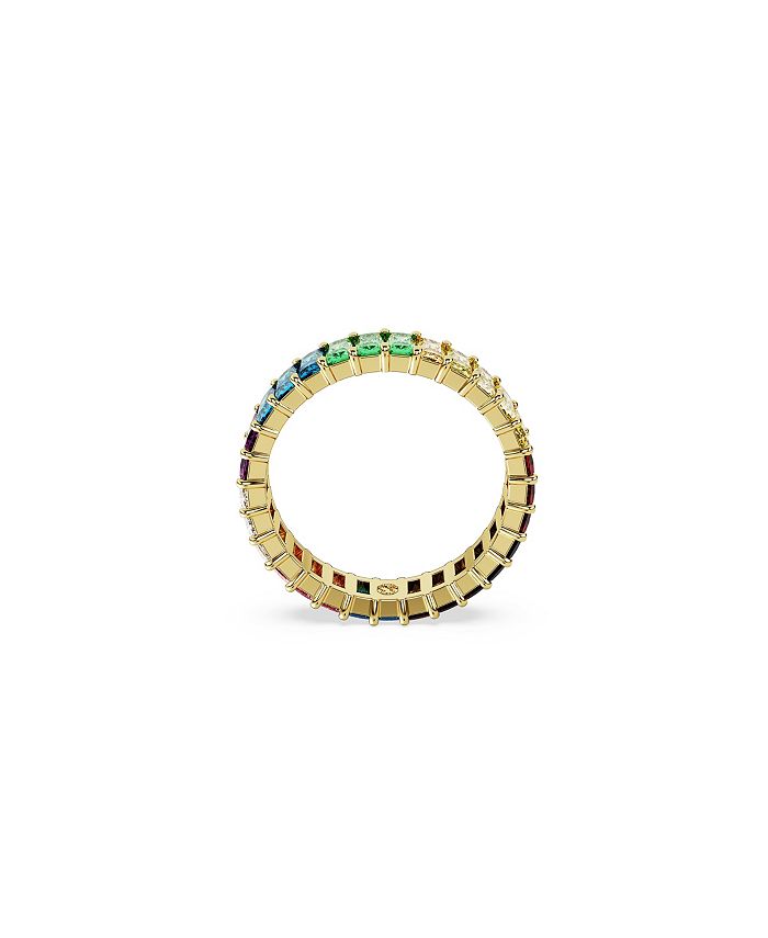 Swarovski Multicolored Baguette Cut Gold-Tone Plated Matrix Ring - Macy's