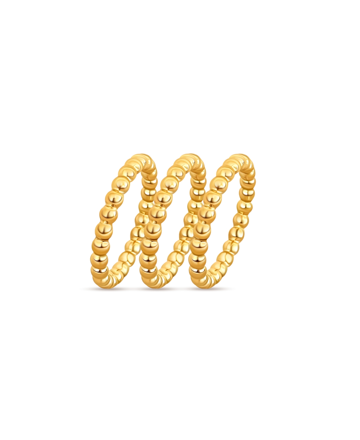 Lucia Beaded Triple Ring Set - Gold