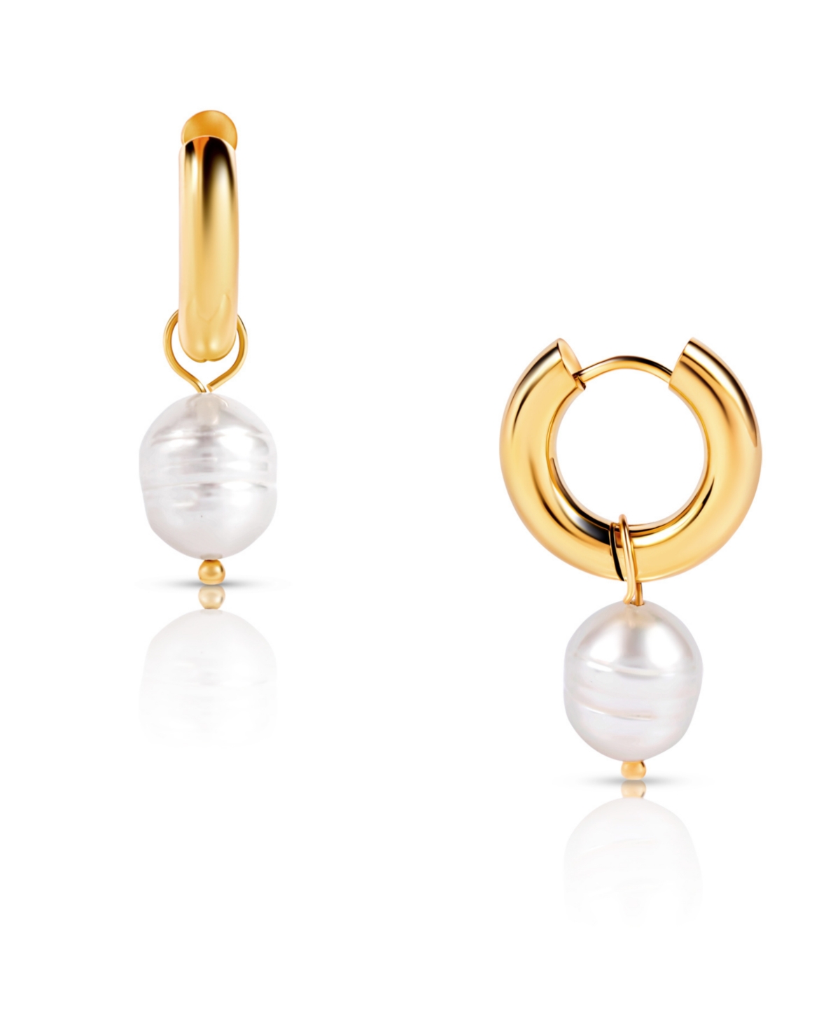 Melrose Mini Hoop Pearl Earring - Gold