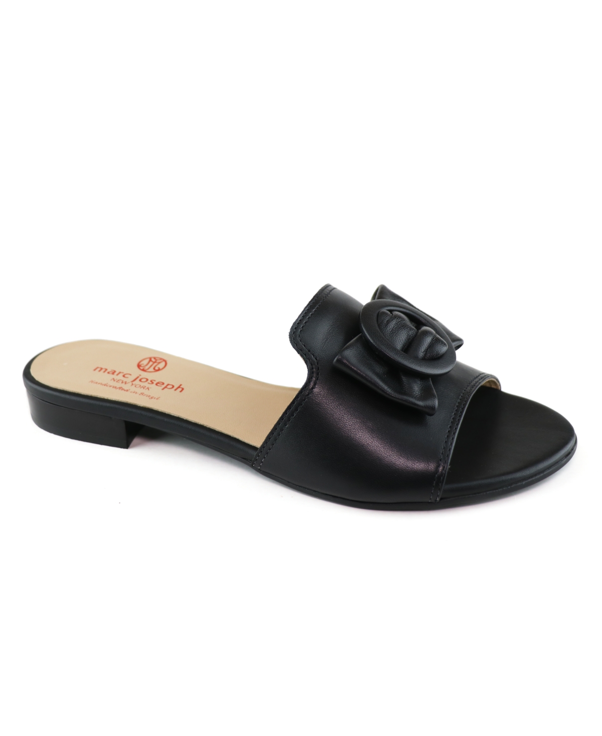 Walcott Ave Leather Flat Sandals - Black