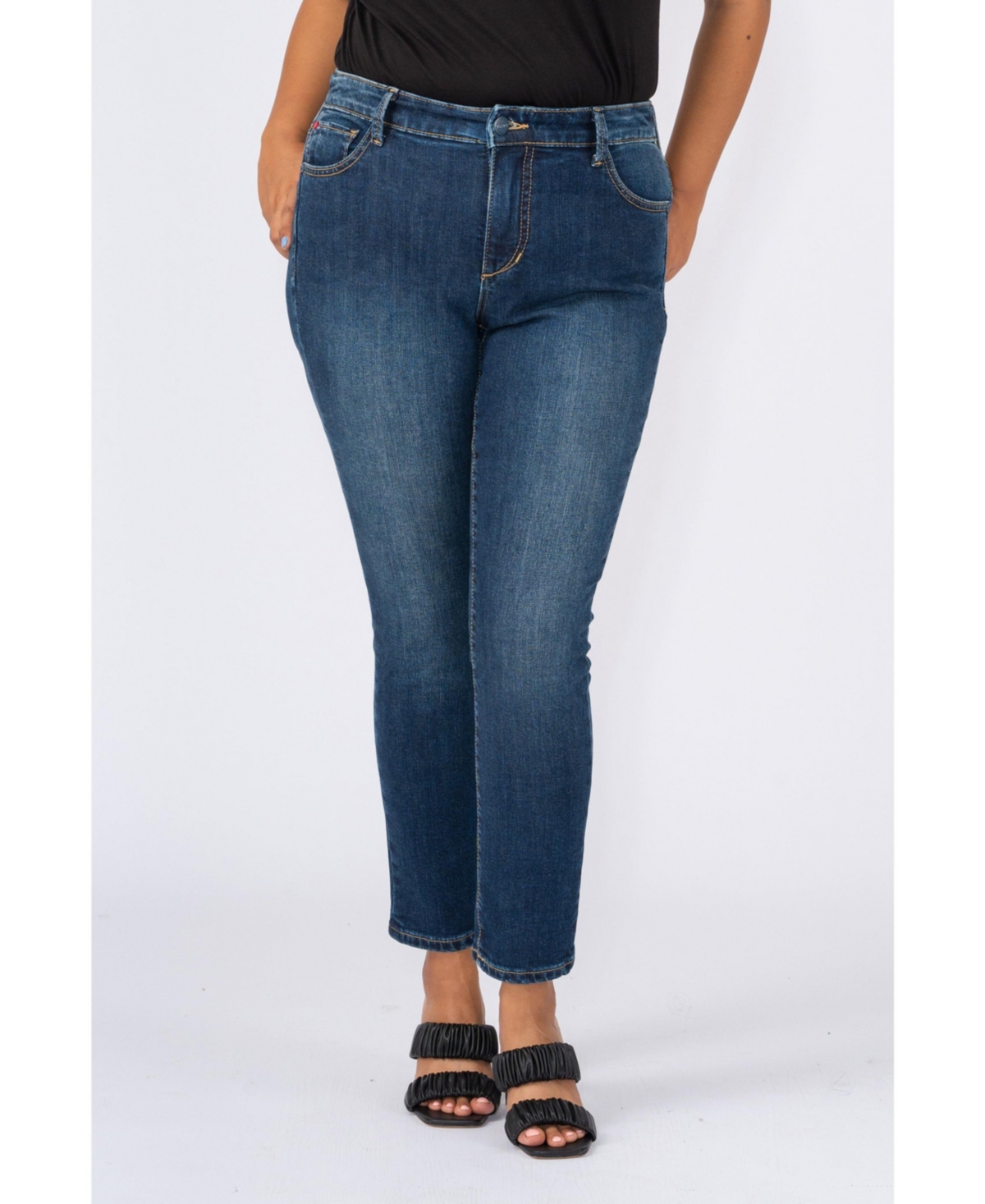 Plus Size High Rise Ankle Skinny Jeans - Macie