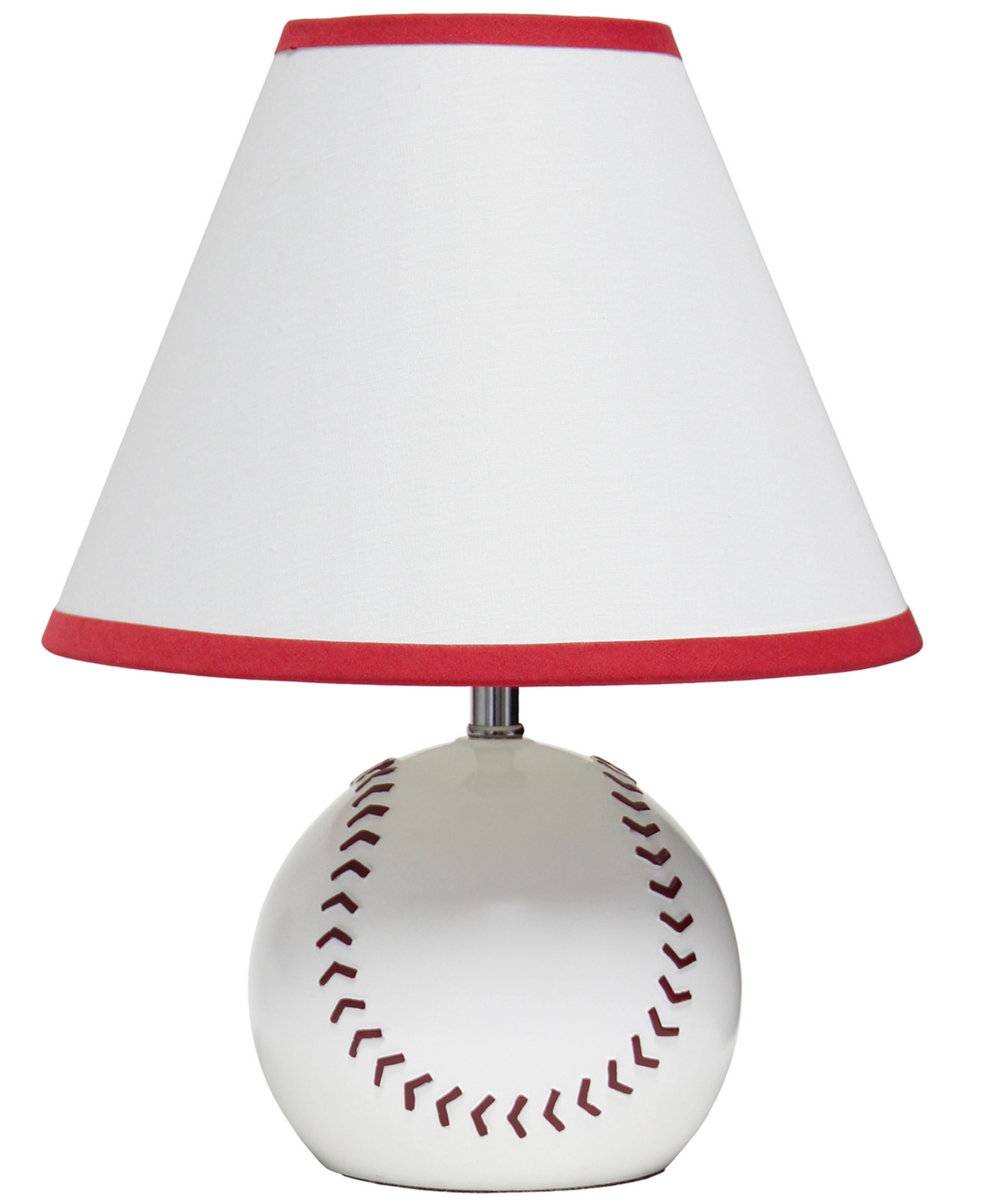 Shop Simple Designs Sportslite 11.5" Tall Athletic Sports Baseball Base Ceramic Bedside Table Desk Lamp In Multi