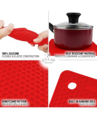 4 Pack Non-Slip Silicone Trivet Mat Set