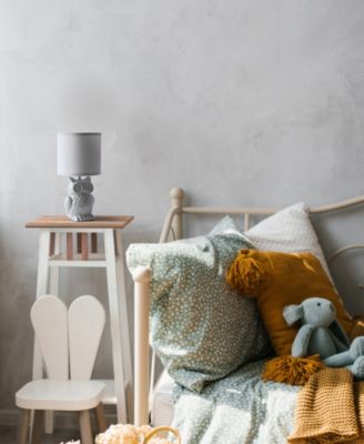 12.8" Tall Contemporary Ceramic Owl Bedside Table Desk Lamp with Matching Fabric Shade 