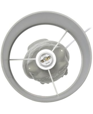 12.8" Tall Contemporary Ceramic Owl Bedside Table Desk Lamp with Matching Fabric Shade 