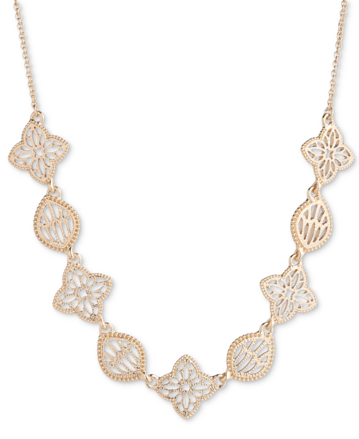 Shop Marchesa Gold-tone Filigree Frontal Necklace, 16" + 3" Extender
