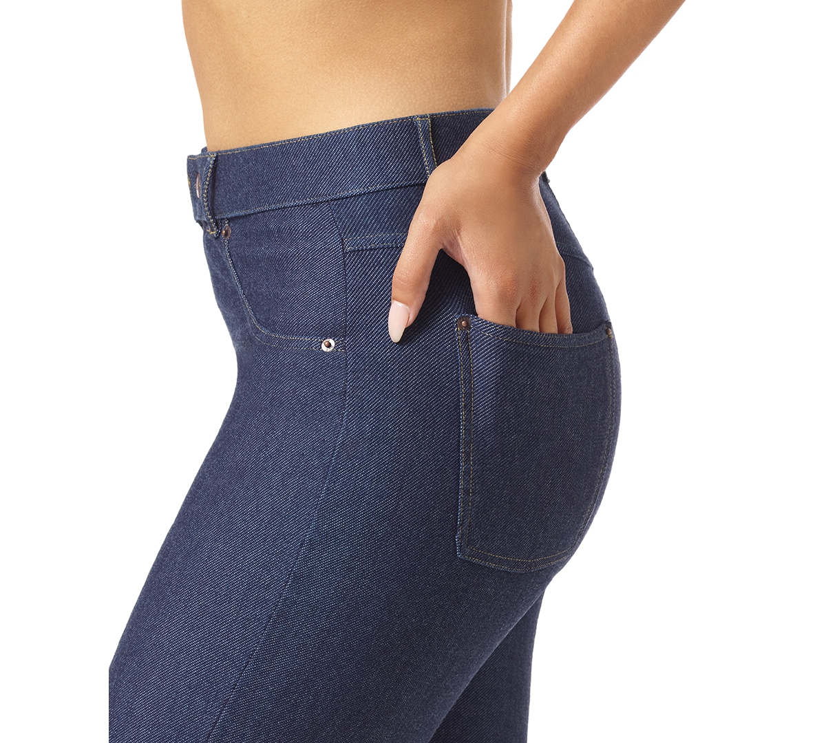Hue Women s Cuffed Essential Pull On Denim Shorts Deep Indigo Smart Closet
