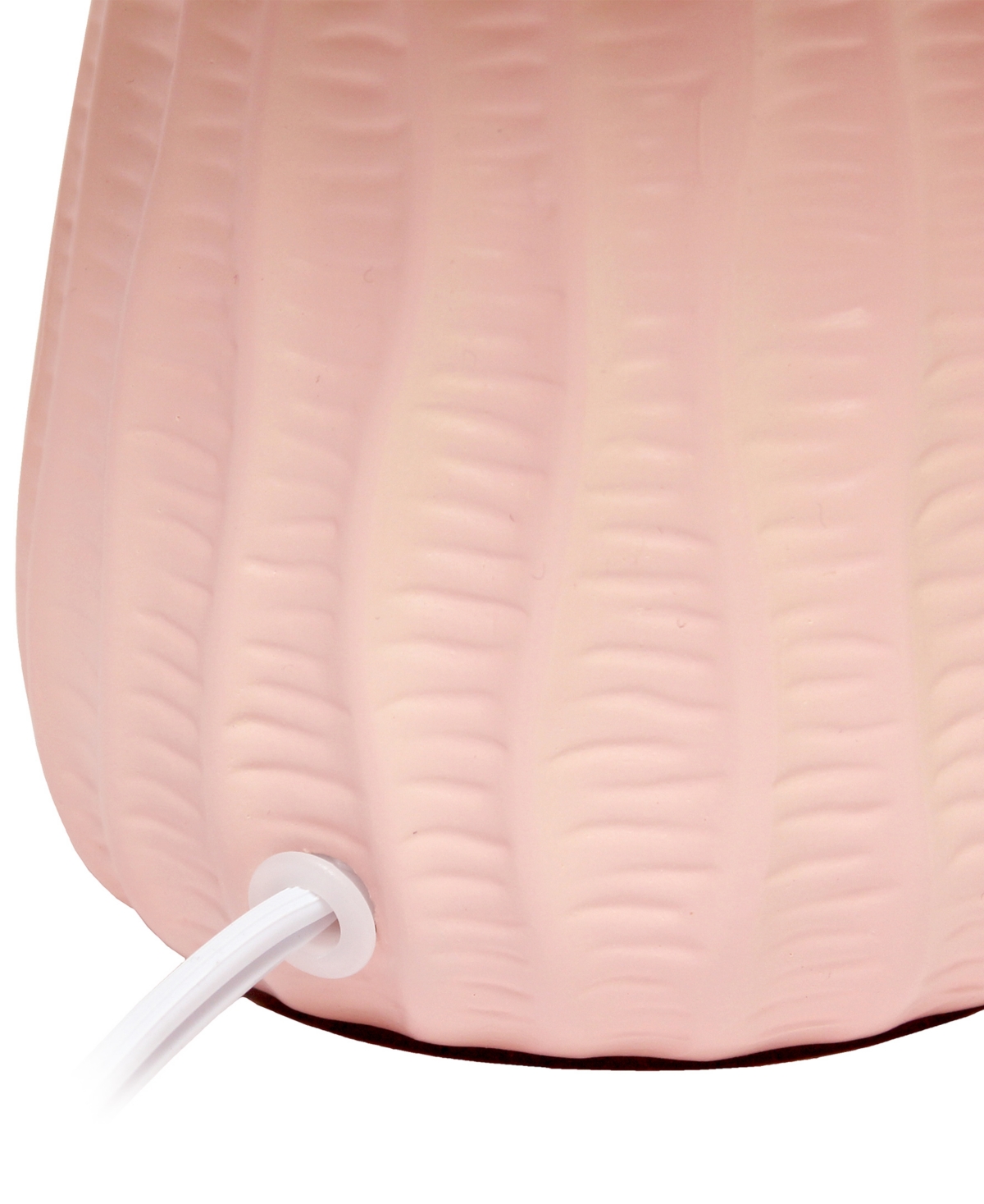 Simple Designs 11.02" Traditional Mini Modern Ceramic Texture Pastel Accent Bedside Table Desk Lamp With Matching F In Light Pink