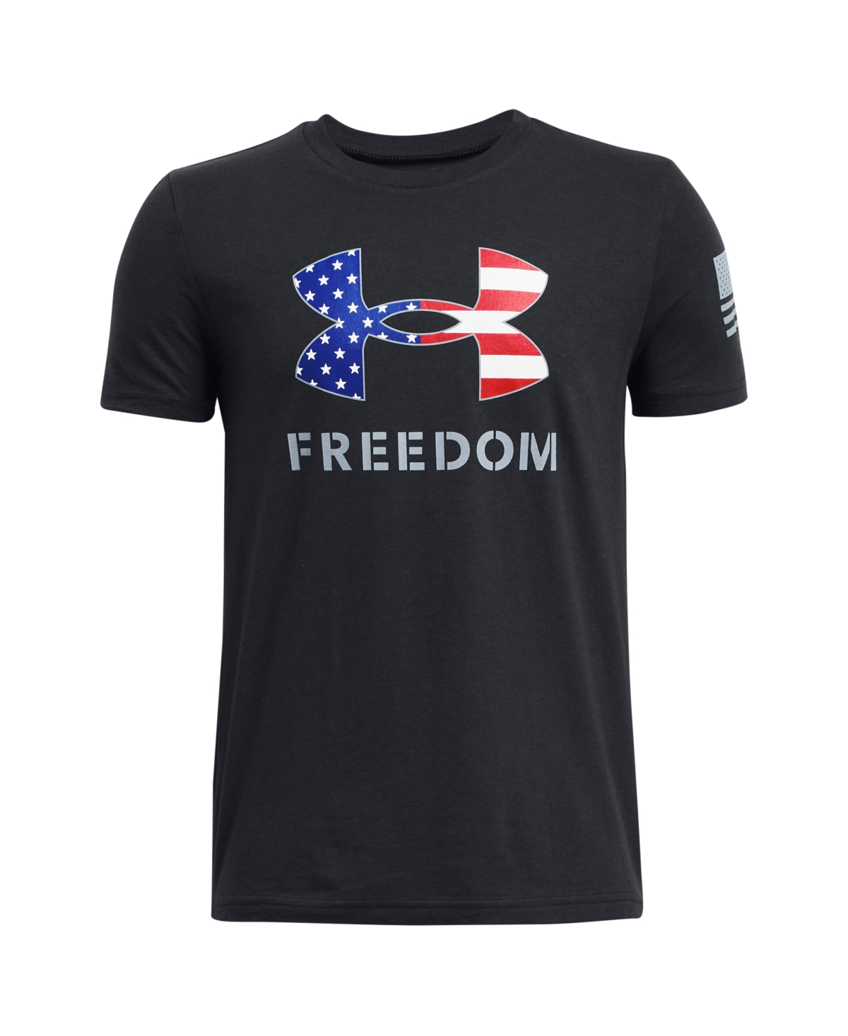 Shop Under Armour Big Boys Freedom Logo Graphic Short Sleeve T-shirt In Black