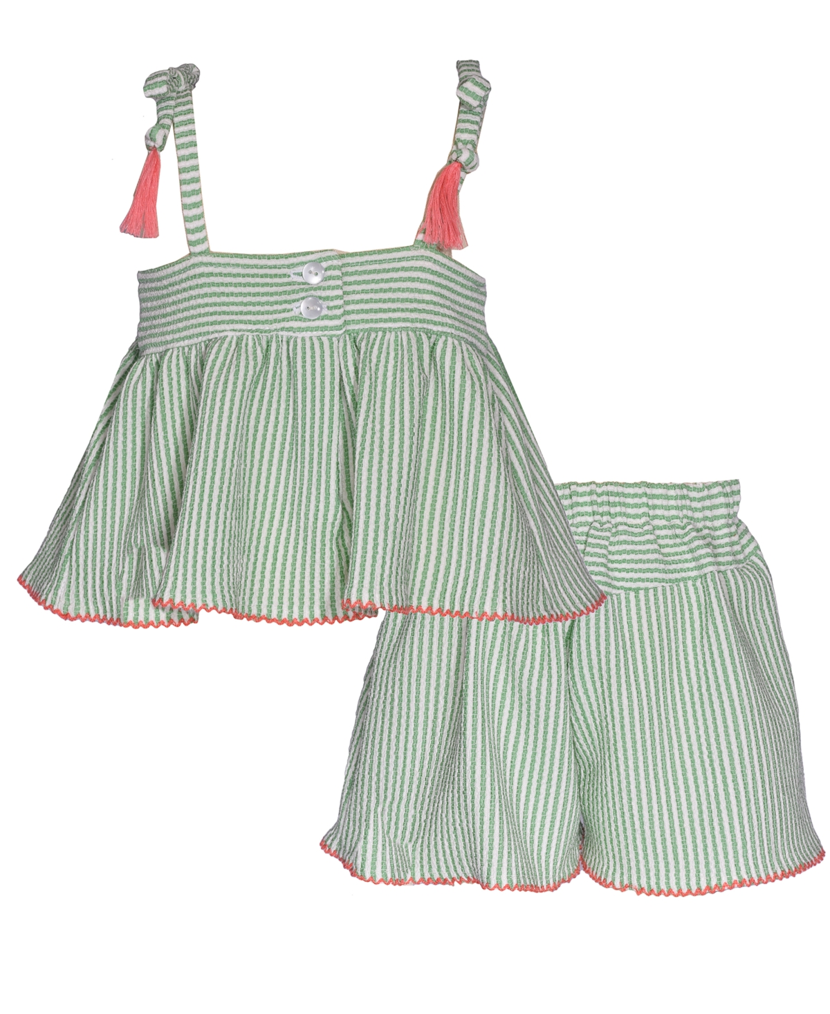 Shop Bonnie Baby Baby Girls Striped Short Set In Green
