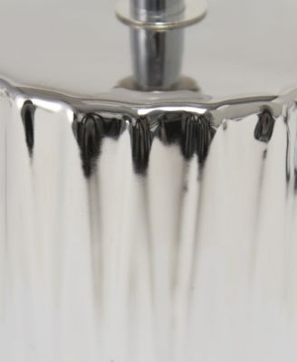 11.61" Tall Contemporary Ruffled Metallic Gold Capsule Bedside Table Desk Lamp with Black Drum Fabric Shade