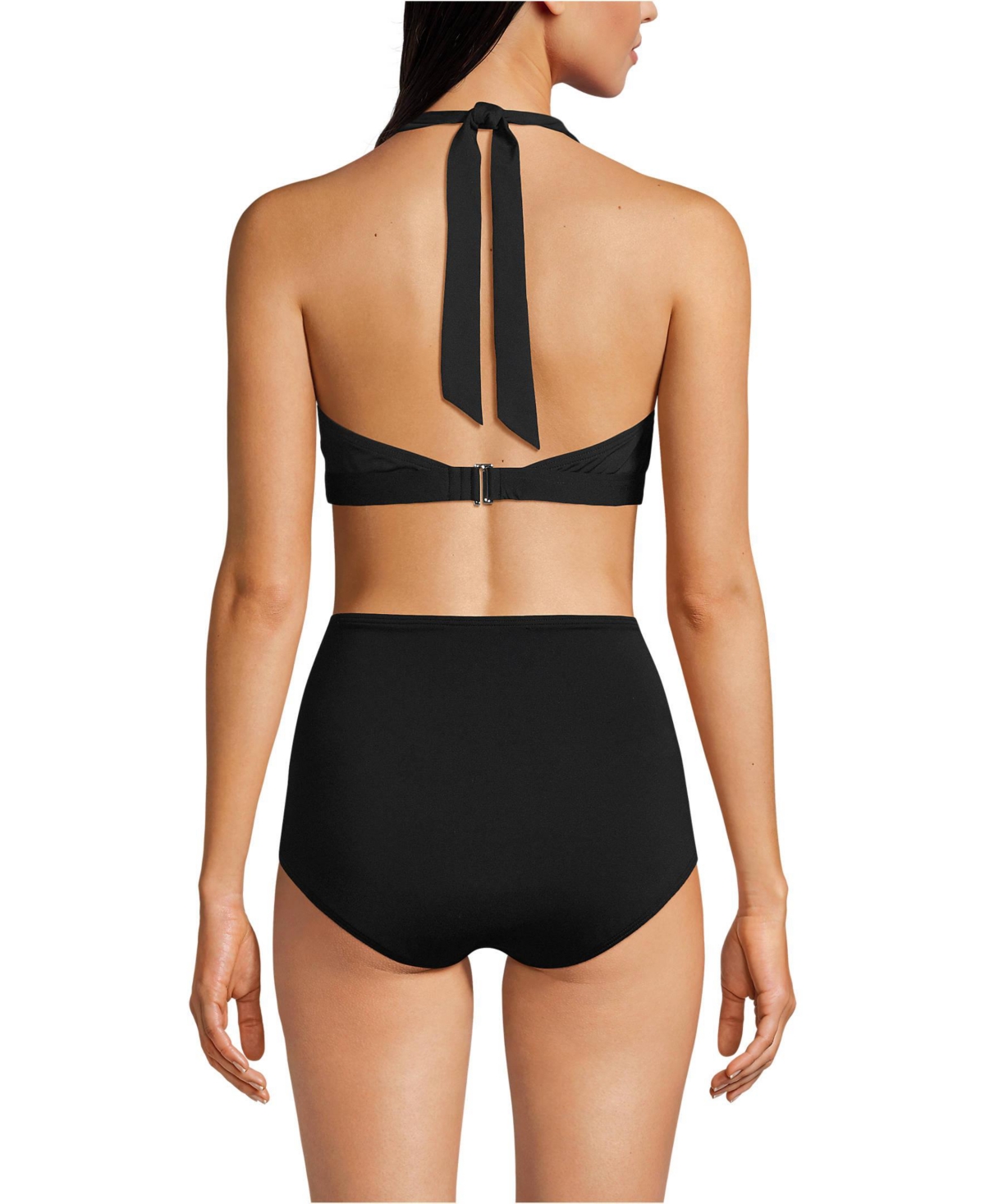 Lands' End Women's Chlorine Resistant Square Neck Halter Bikini Top