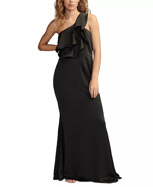 women's ruffled one-shoulder dress