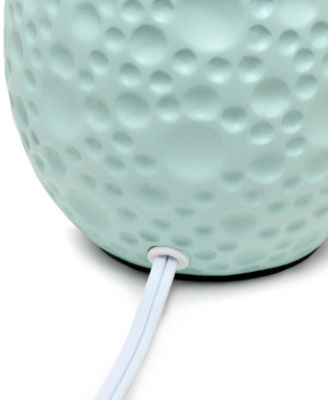 Essentix 14.17" Traditional Ceramic Textured Thumbprint Tear Drop Shaped Table Desk Lamp 