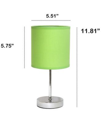 Nauru 11.81" Traditional Petite Metal Stick Bedside Table Desk Lamp in Chrome with Fabric Drum Shade