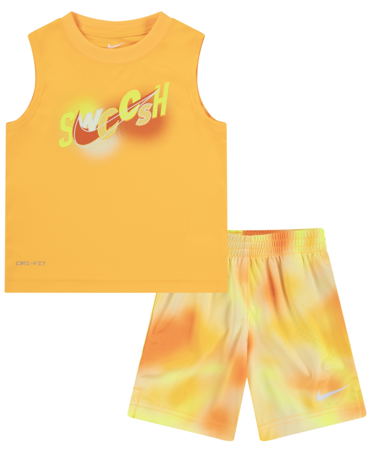 Shop Nike Toddler Boys Hazy Rays Tank Top And Shorts Set In Laser Orange