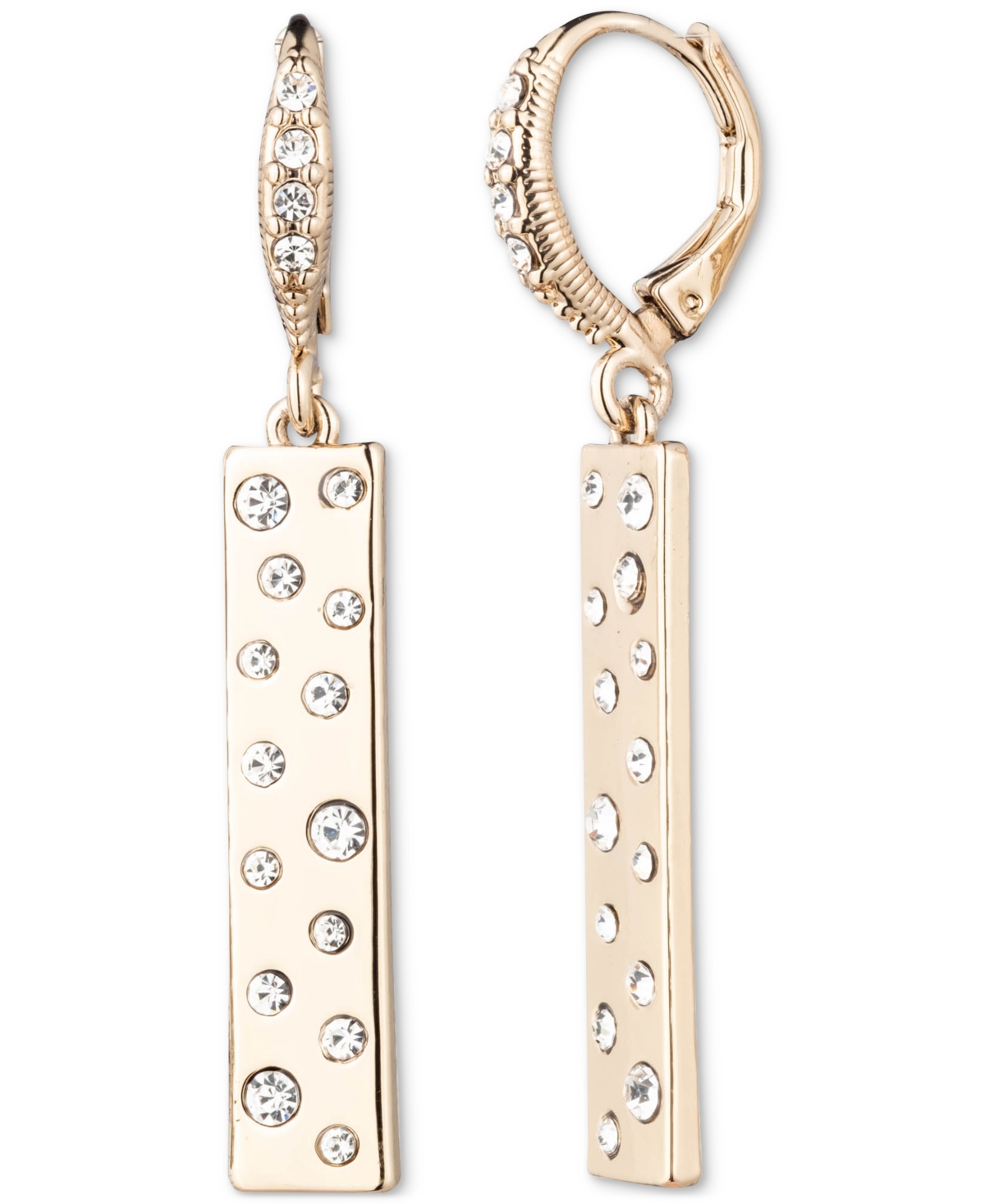 Shop Givenchy Gold-tone Crystal Scattered Linear Drop Earrings In Crystal Wh