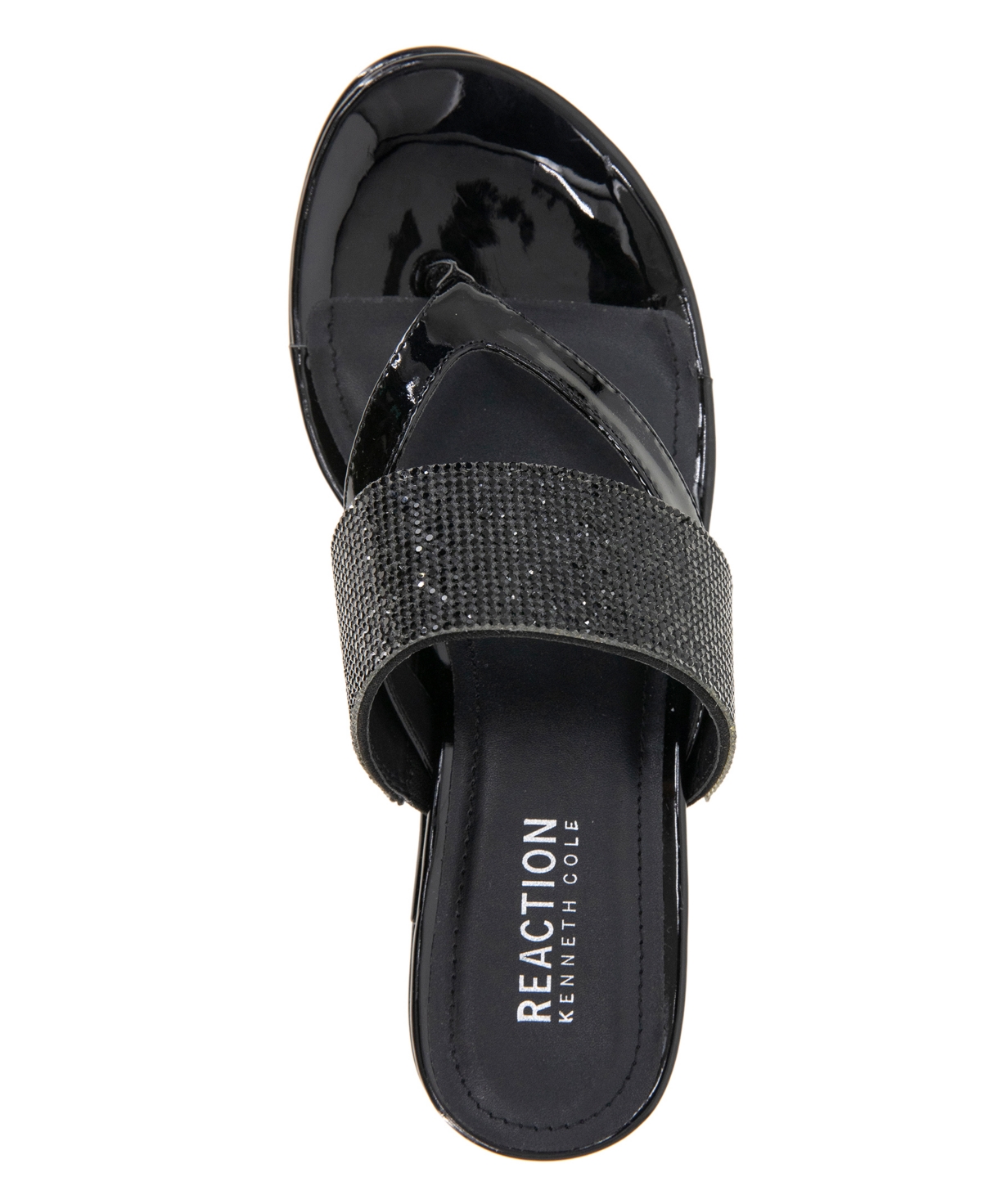Shop Kenneth Cole Reaction Women's Pepea Cross Jewel Wedge Sandals In Pewter Elastic