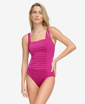 Calvin Klein Pleated One Piece Swimsuit Created for Macy s Macy s