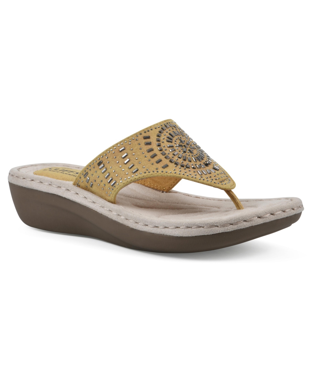 Cienna Comfort Thong Sandals - Marigold Fabric- Textile
