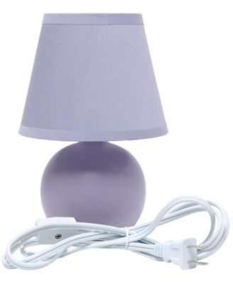 Nauru 8.66" Traditional Petite Ceramic Orb Bedside Table Desk Lamp Two Pack Set, Tapered Drum Fabric Shade 