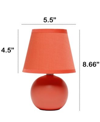 Nauru 8.66" Traditional Petite Ceramic Orb Bedside Table Desk Lamp Two Pack Set, Tapered Drum Fabric Shade 