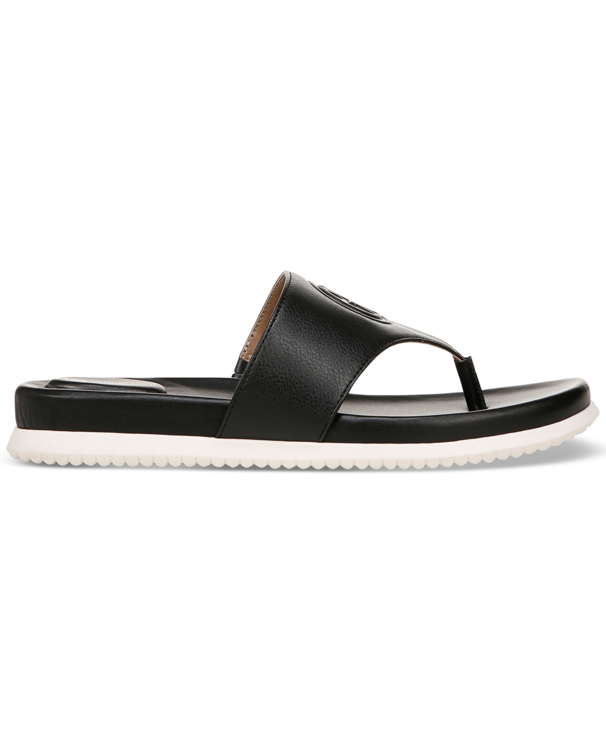 Shop Giani Bernini Cindey Sport Memory Foam Flat Thong Sandals, Created For Macy's In Black