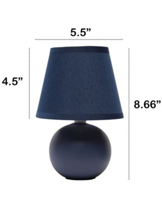 Nauru 8.66" Traditional Petite Ceramic Orb Bedside Table Desk Lamp with Tapered Drum Fabric Shade
