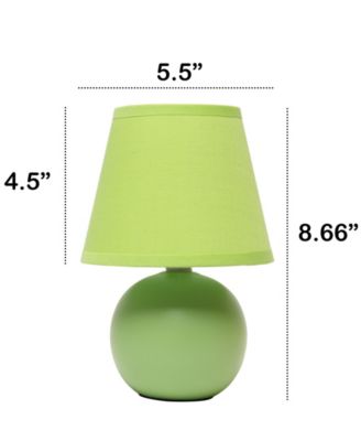 Nauru 8.66" Traditional Petite Ceramic Orb Bedside Table Desk Lamp with Tapered Drum Fabric Shade