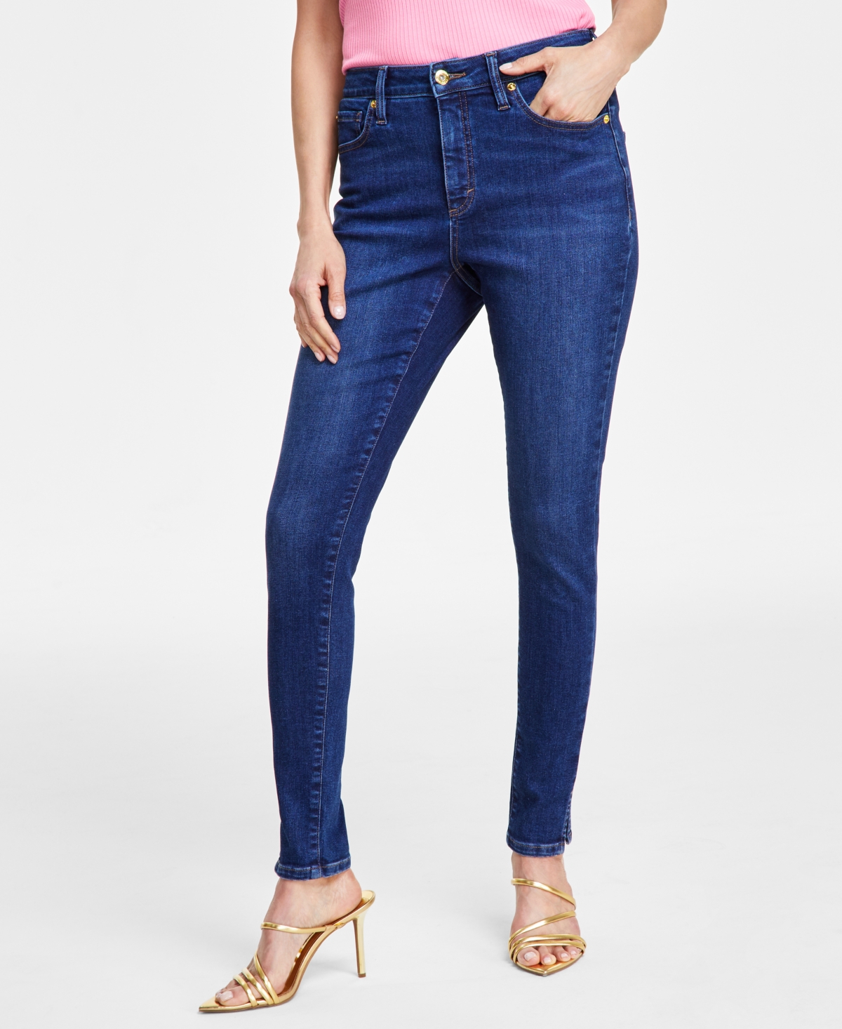 I.n.c. International Concepts Women's High-Rise Side-Slit Skinny Jeans, Created for Macy's