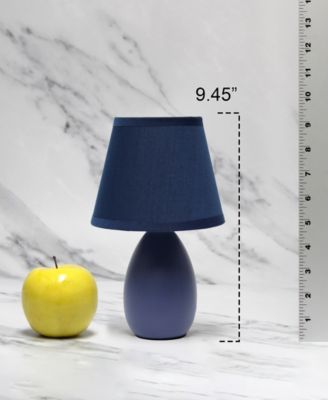 Nauru 9.45" Traditional Petite Ceramic Oblong Bedside Table Desk Lamp with Tapered Drum Fabric Shade 