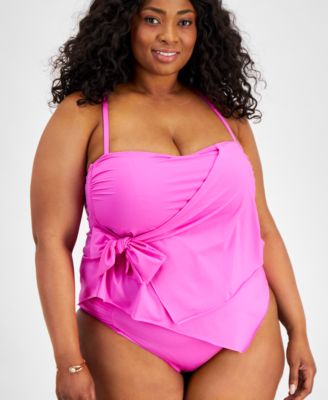 Becca Etc Plus Size Solid Color Code Hipster Bottoms Women's Swimsuit main image 1