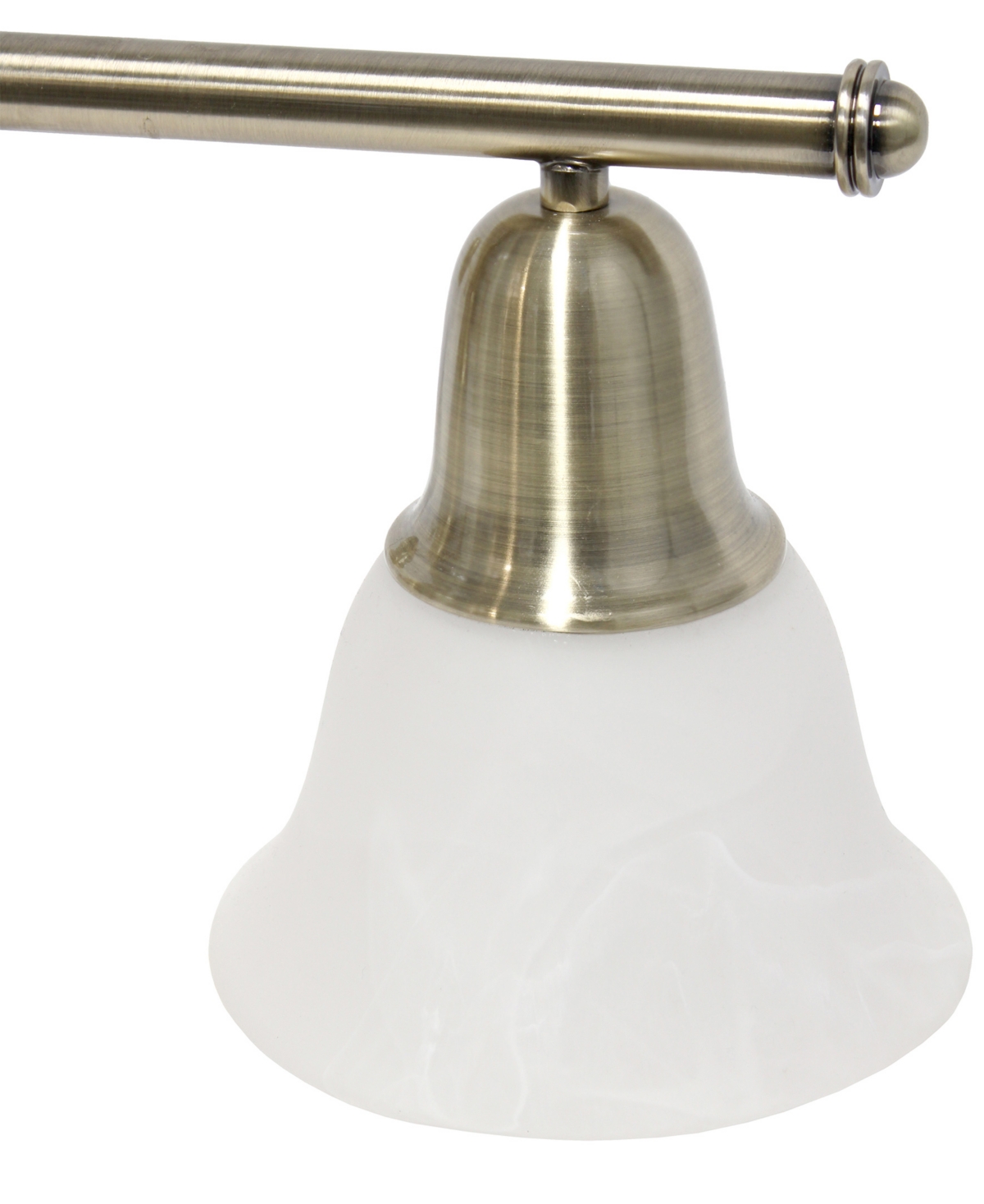 Shop Lalia Home Essentix Contemporary Three Light Metal And Alabaster White Glass Shade Vanity Uplight Downlight Wal In Antique Brass