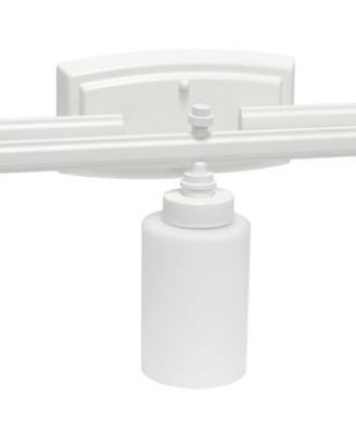 Essentix Contemporary Three Light Metal and Opaque White Glass Shade Vanity Uplight Downlight Wall Mounted Fixture 