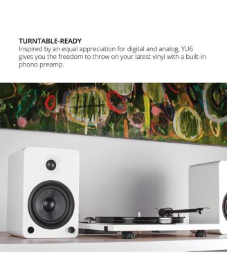 YU6 Powered Bookshelf Speakers with Built-In Bluetooth - Pair