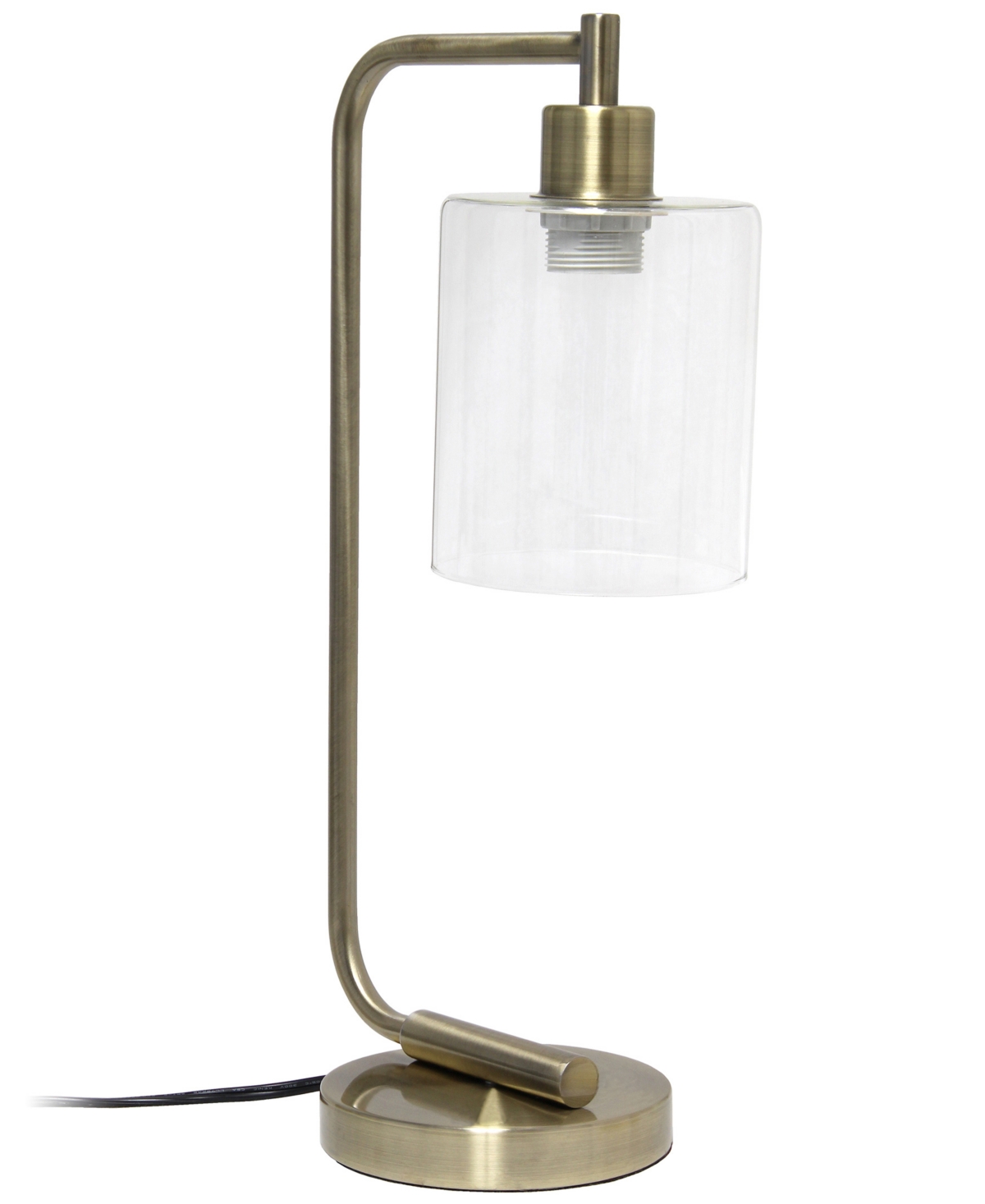 Shop Lalia Home Modern Iron Desk Lamp With Glass Shade, Antique Brass