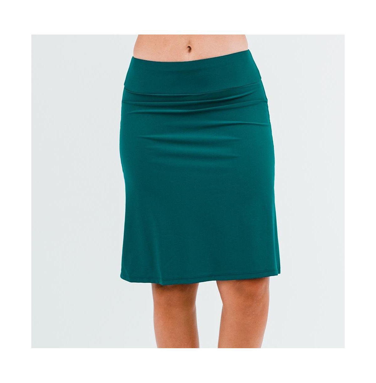 Women's Knee Length Swim Skort - Dark jade