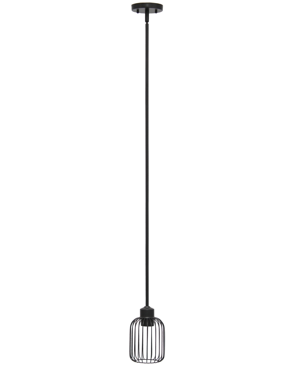Shop Lalia Home 7" Ironhouse One Light Industrial Decorative Hanging Metal Caged Mini Pendant Ceiling Light Fixture In Black
