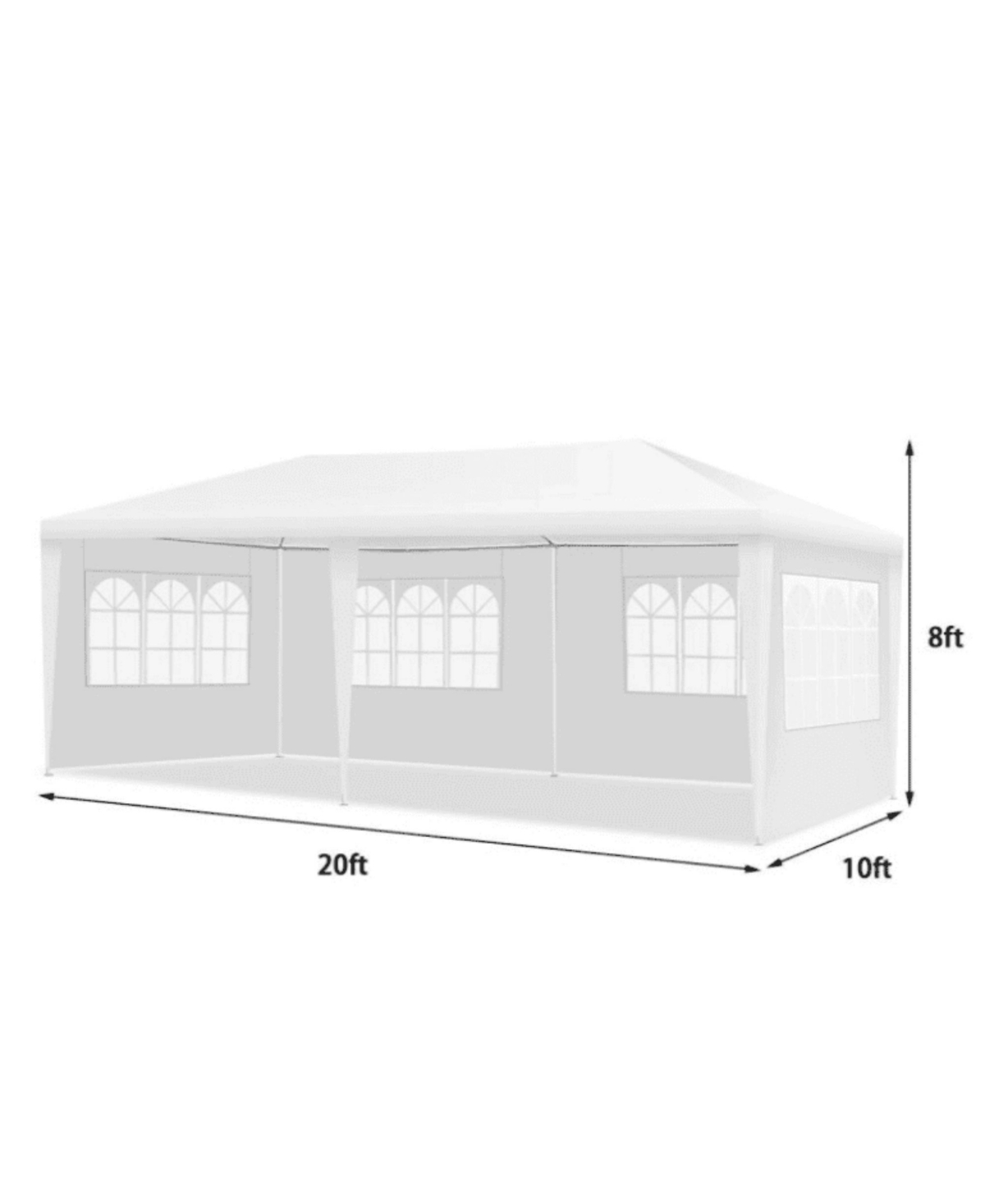 Inolait Sugift 20 Ft. W x Ft. D Wedding Party Tent Canopy with 4 Side Walls