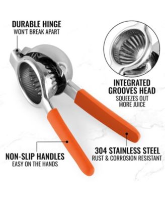 Stainless Steel Lemon Squeezer – Heavy Duty, Solid Metal Bowl, Easy to Use