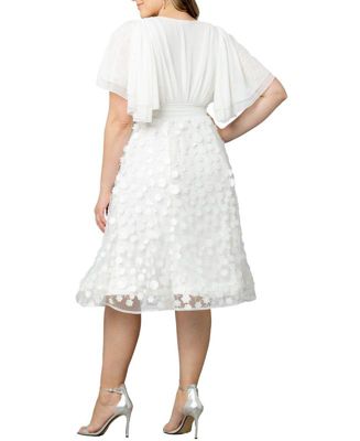 Plus Size Pretty Petals Mesh Cocktail Dress