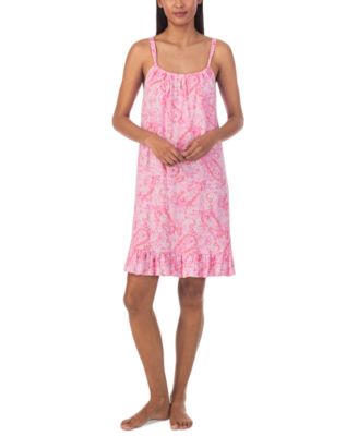 Lauren Ralph Lauren - Women's Short Tunnel Neck Strap Nightgown