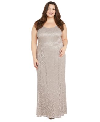 Plus Size Metallic Lace Jacket and Dress  