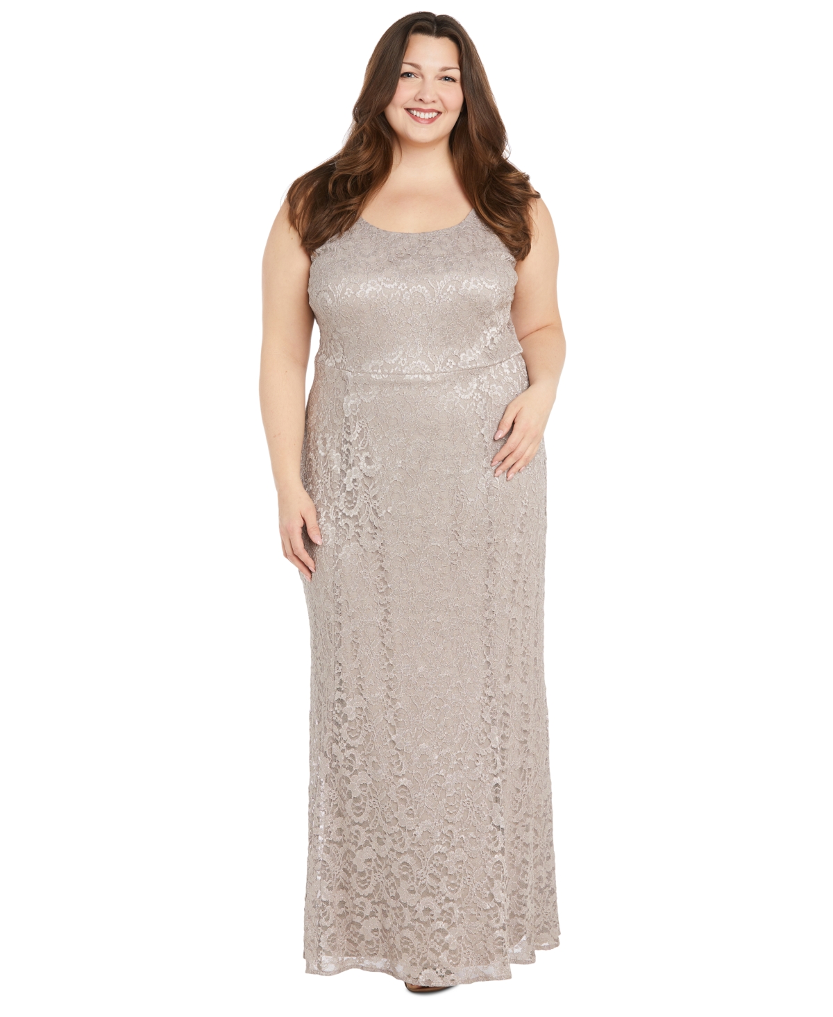 R & M Richards Plus Size Metallic Lace Jacket and Dress