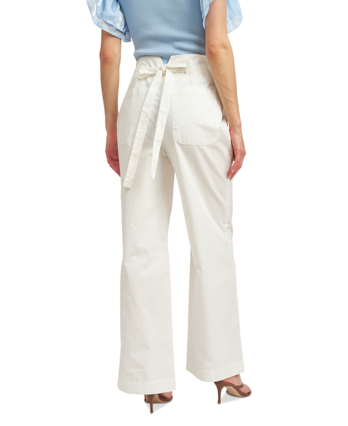 Shop En Saison Women's Abby Cotton Bow-back Pants In Off White