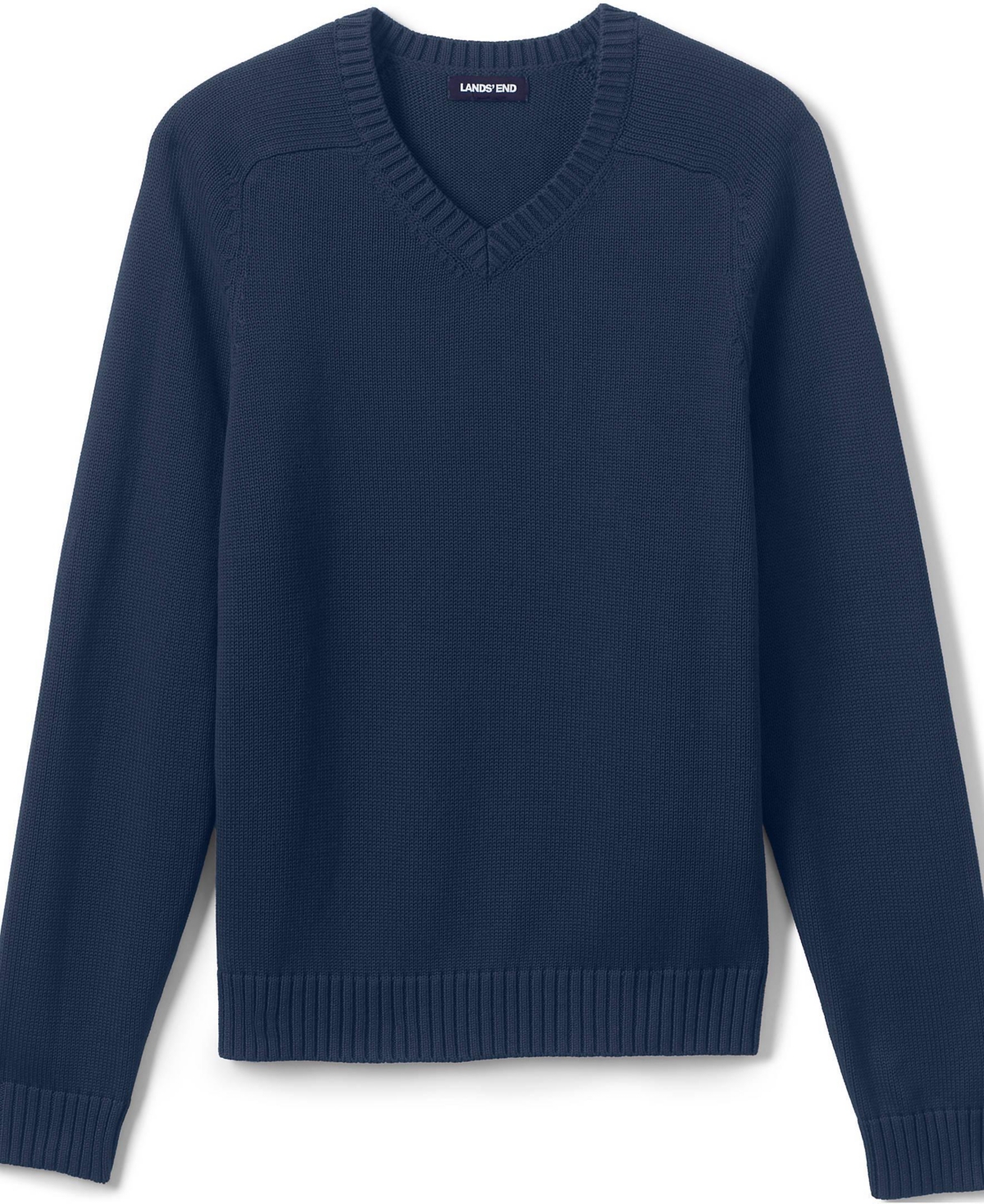 Lands' End Men's School Uniform Cotton Modal V-neck Sweater