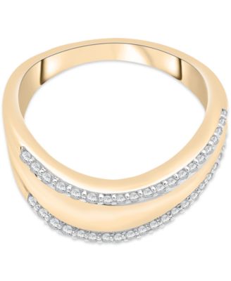 Diamond Double Row Tapered Statement Ring (1/4 ct. t.w.) in Gold Vermeil, Created for Macy's