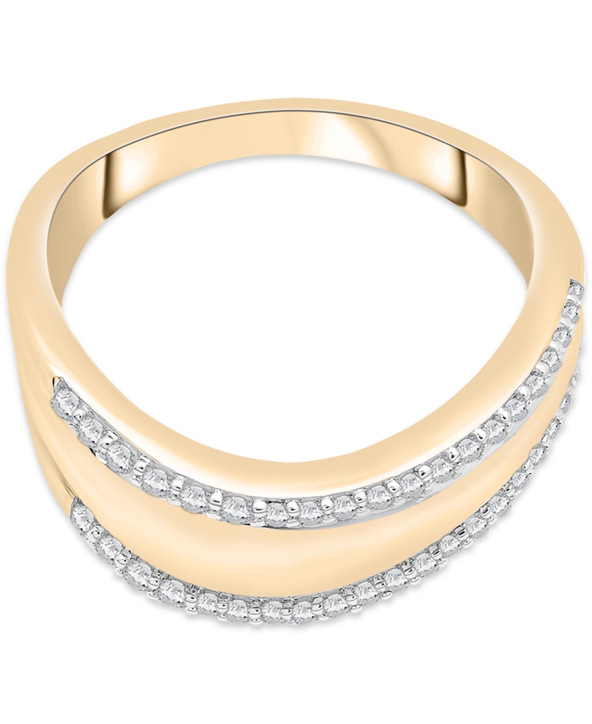 Shop Audrey By Aurate Diamond Double Row Tapered Statement Ring (1/4 Ct. T.w.) In Gold Vermeil, Created For Macy's