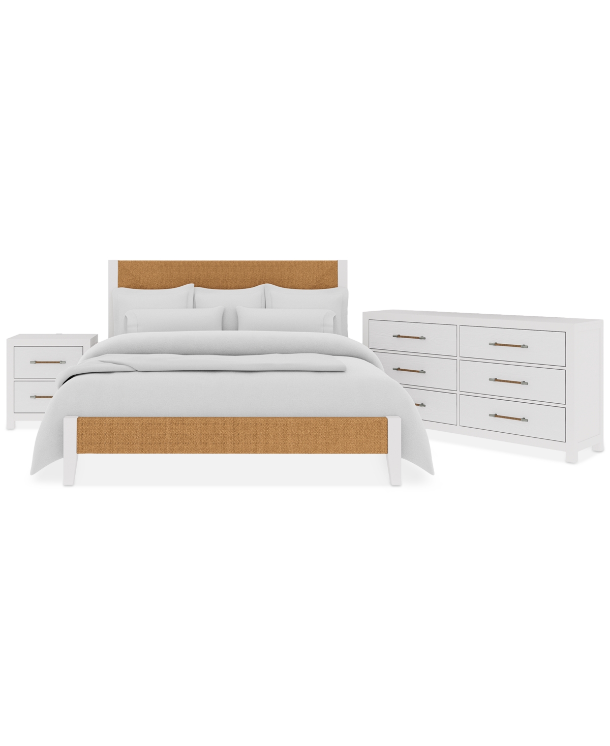 Shop Macy's Catriona 3pc Bedroom Set (queen Woven Bed, Dresser, 2-drawer Nightstand) In No Color